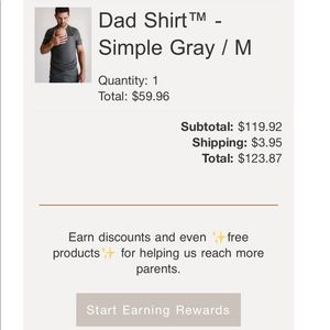 Lalabu Dad Shirt- simple gray size medium. NWOT